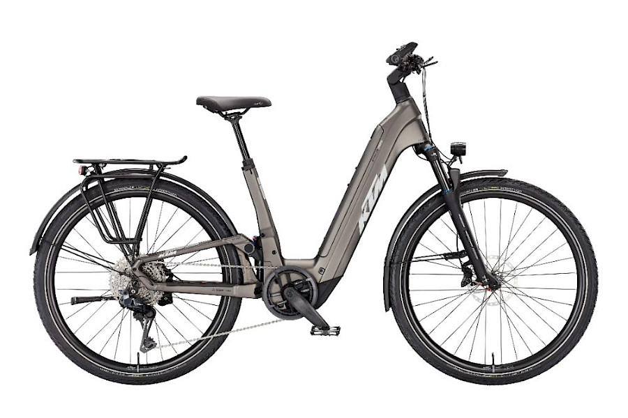 KTM Macina Style FS Prime Di2 – Machine Grey matt (Silber/Schwarz) (E-Bike)